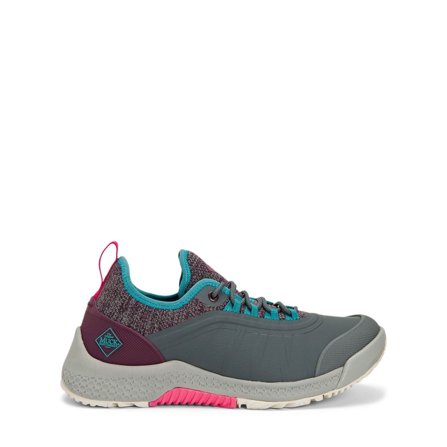 Outscape Veterschoenen Voor Dames Muckboot Grijs Groenblauw Roze