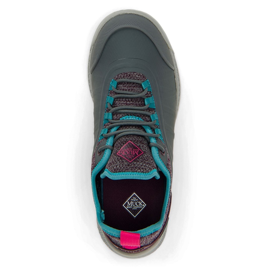 Outscape Veterschoenen Voor Dames Muckboot Grijs Groenblauw Roze
