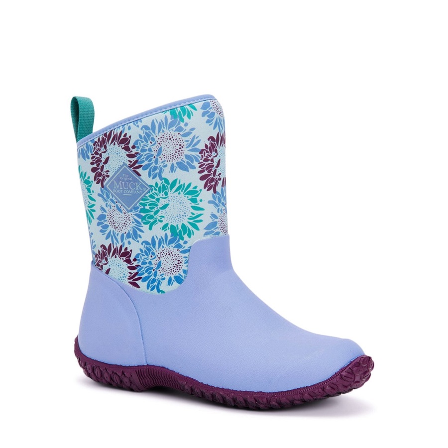 Rhs Muckster Ii Korte Dameslaarzen Blauwe Iris Print Muckboot