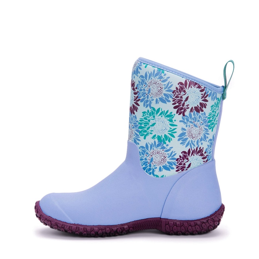 Rhs Muckster Ii Korte Dameslaarzen Blauwe Iris Print Muckboot