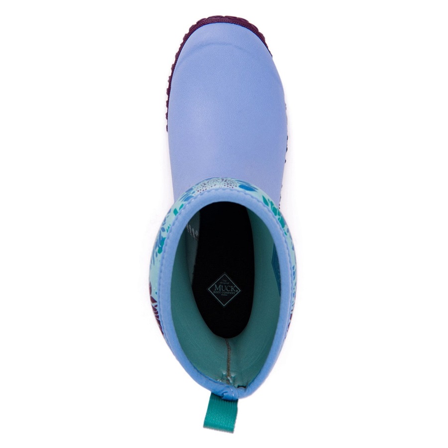 Rhs Muckster Ii Korte Dameslaarzen Blauwe Iris Print Muckboot