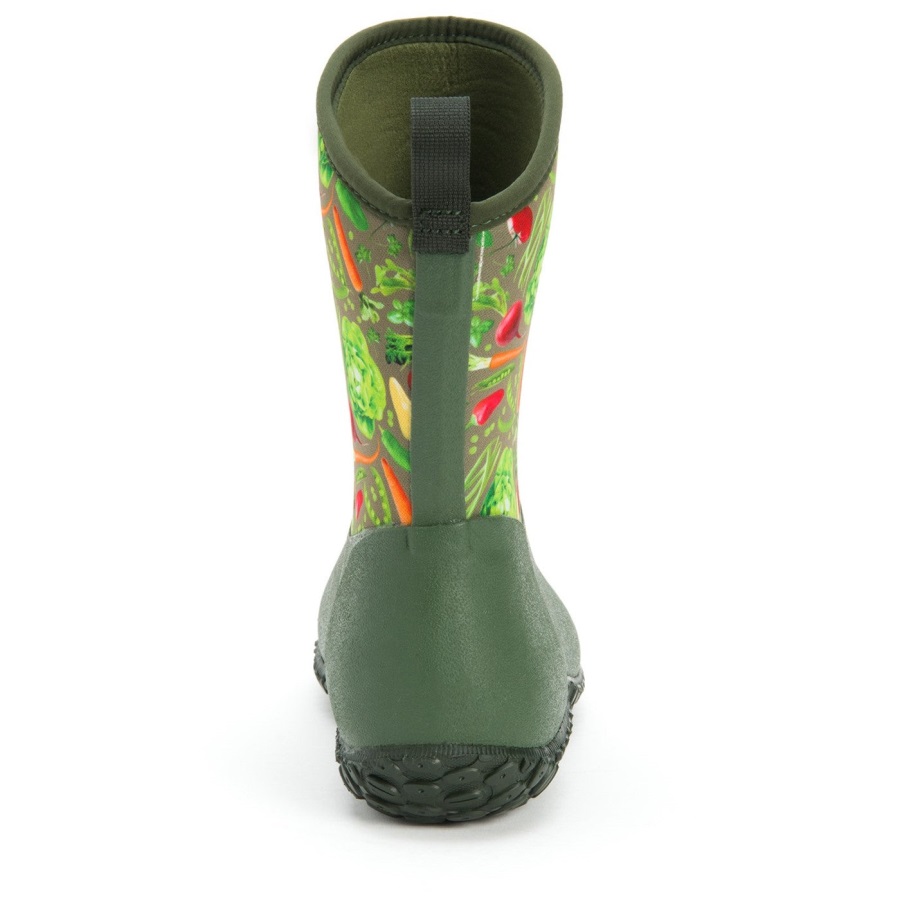 Rhs Muckster Ii Korte Laarzen Voor Dames Groen Muckboot Met Vegetarische Print